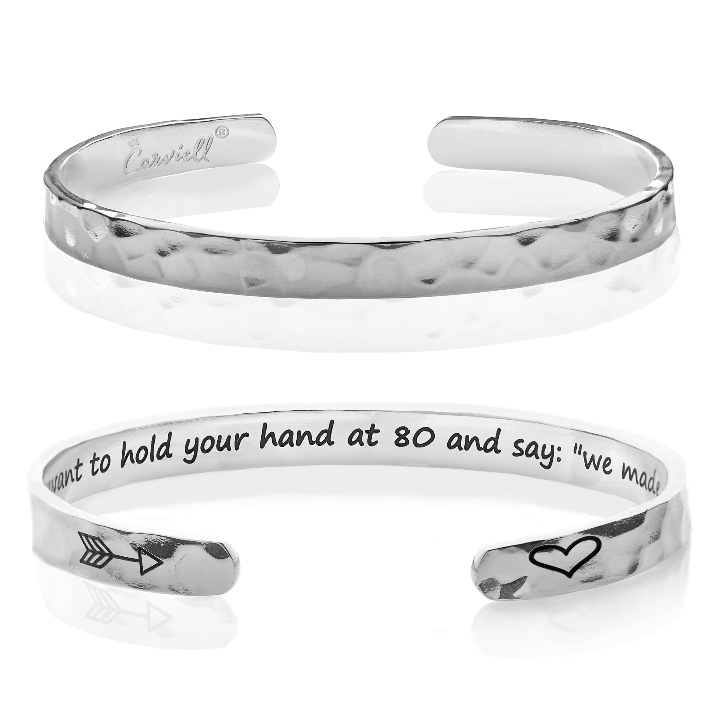 Carviell Bracelet - Gifts for Women – Inspirational, Friendship, Love, Mom, Daughter, Sister, Christian, Graduation, Memorial & Wedding Gifts – 100+ Phrases – Stainless Steel, Gift-Ready