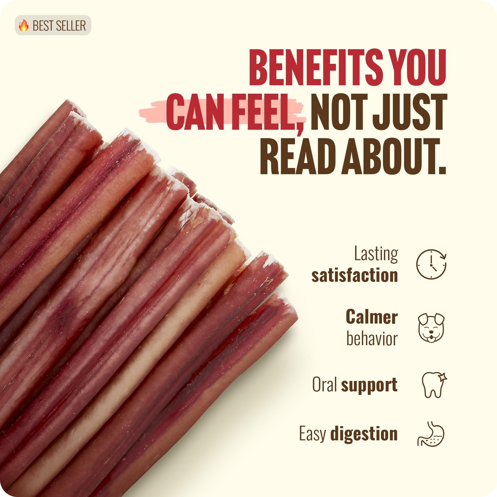 Natural Farm Bully Sticks (6 Inch, 15 Count), Single Ingredient: 100% Beef Chews, Grass-Fed, Non-GMO, Grain-Free, Fully Digestible Treats for Puppies, Small or Senior Dog