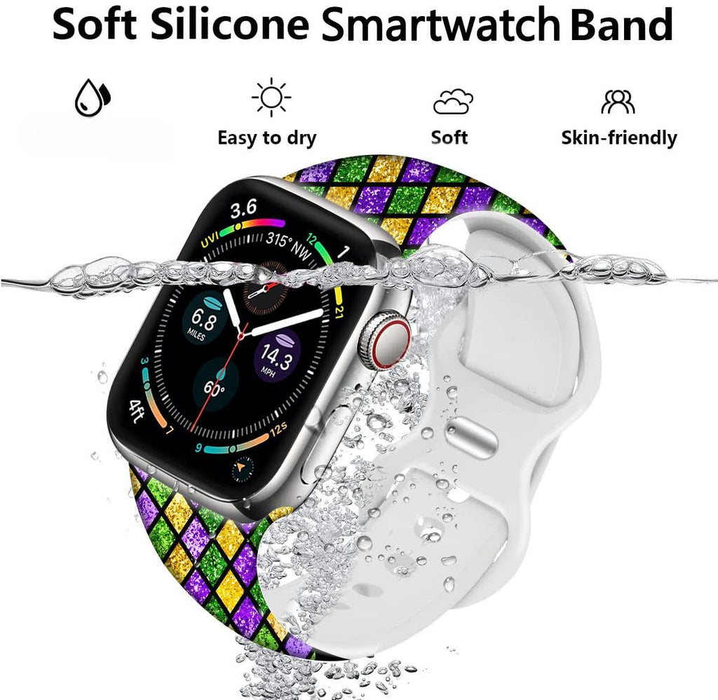 Holiday Watch Bands Compatible Watch 38mm 40mm 41mm 42mm for Women Men, Adjustable Soft Silicone Replacement Smartwatch Wristband for SE Series 8/7/6/5/4/3/2/1