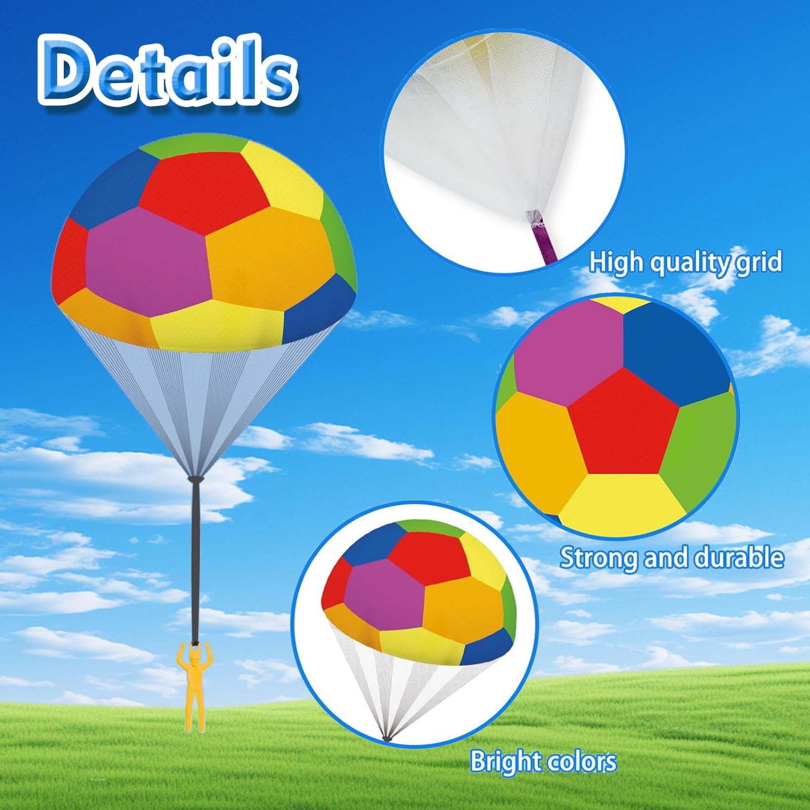 Parachute Toy Easter Eggs Outdoor Flying Parachute for Kid, Throwing Children's Flying Toys with Small Figures, Easter Basket Stuffers Top Indoor Hand Throw Soliders for 3-12 Year Old (10PCS)