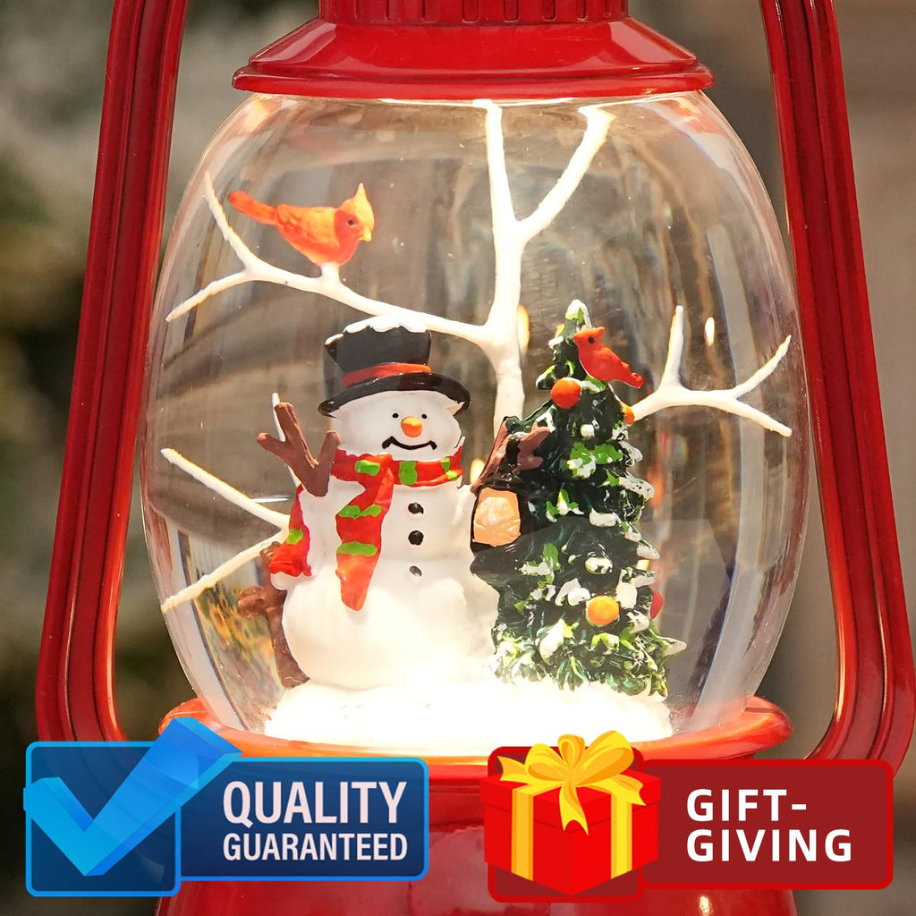 Snow Globe Christmas Decorations Indoor, Santa Claus Lighted Musical Christmas Snow Globes Lantern with Glitter & 6H Timer, Santa Claus Christmas Decorations for Home