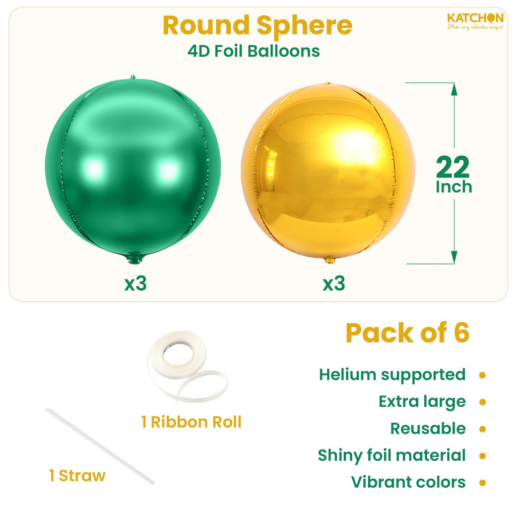 KatchOn, Big Silver Disco Ball Balloons - 22 Inch, Pack of 6 | Disco Party Decorations, 4D Sphere Disco Balloons for 70s Theme Party Decor, Bachelorette Party Decorations | Graduation Decorations 2026