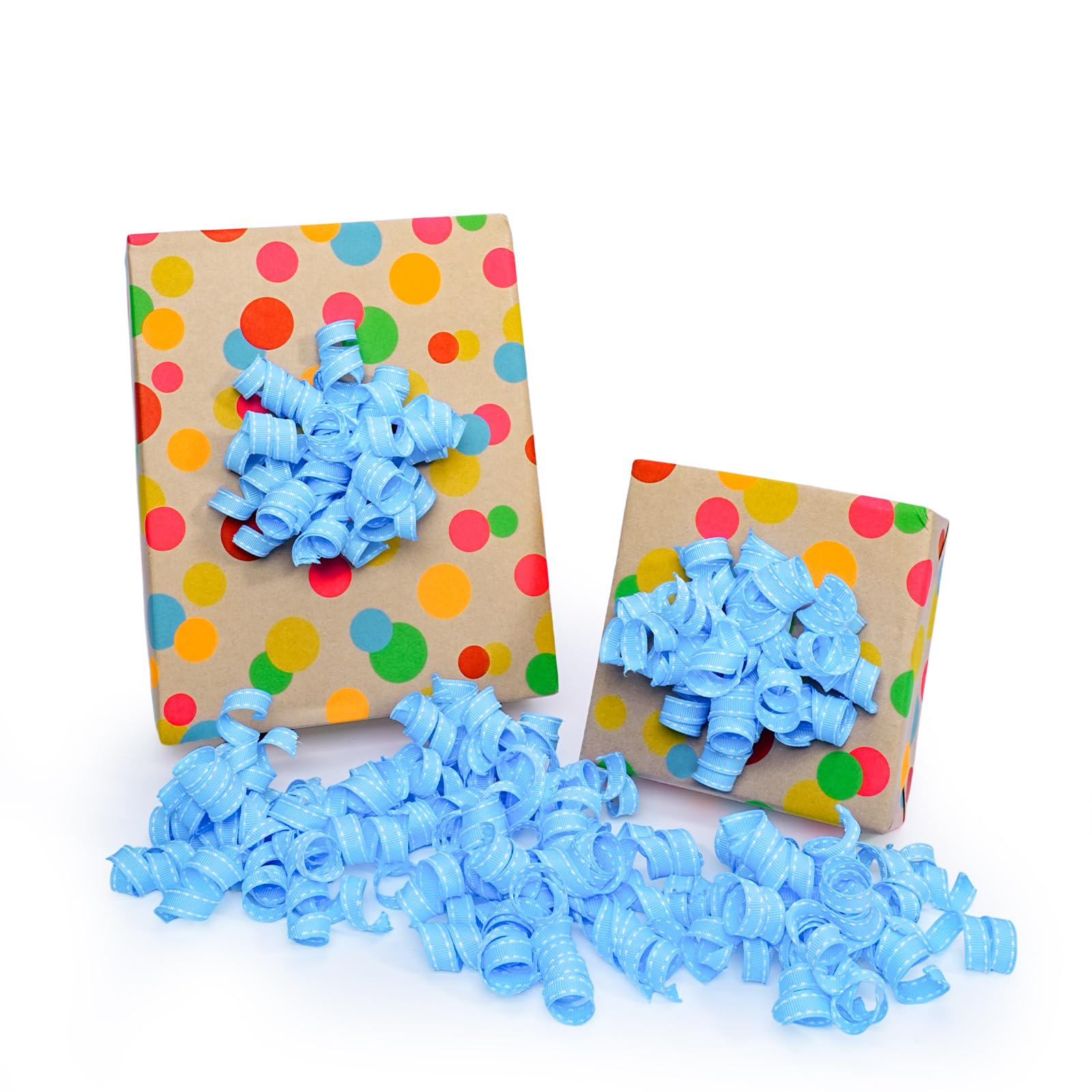 LaRibbon Rainbow Bows - Curly Ribbon Gift Bows, Self Adhesive for Birthday Party, Holiday Party Favors, Gift Wrapping - 6 Counts