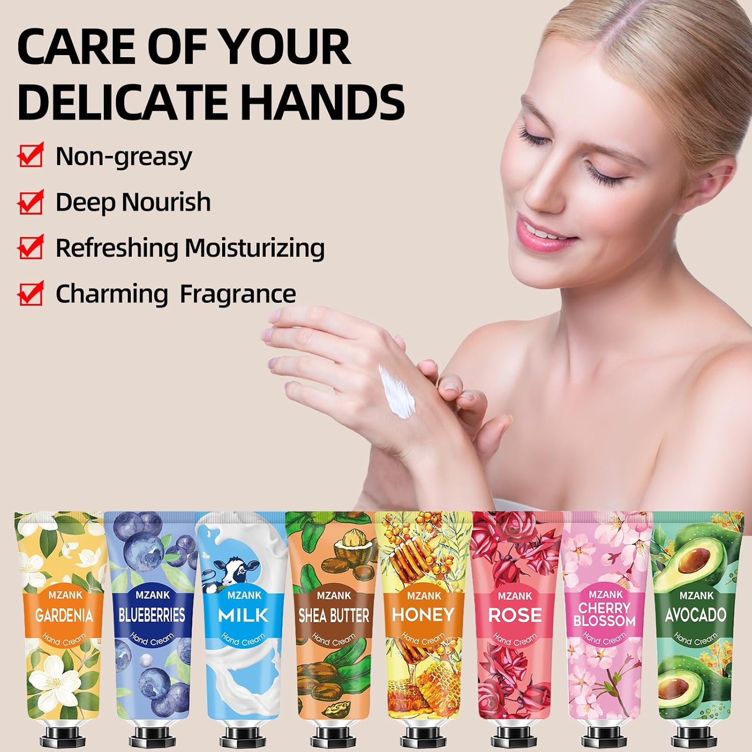 MZANK 14 Pack Hand Cream for Dry Cracked Hands,Mothers Day Gifts,Nurses Week Gifts,Teacher Appreciation Gifts,Bridesmaid Gifts,Birthday Gifts for Women,Hand Lotion Travel Size