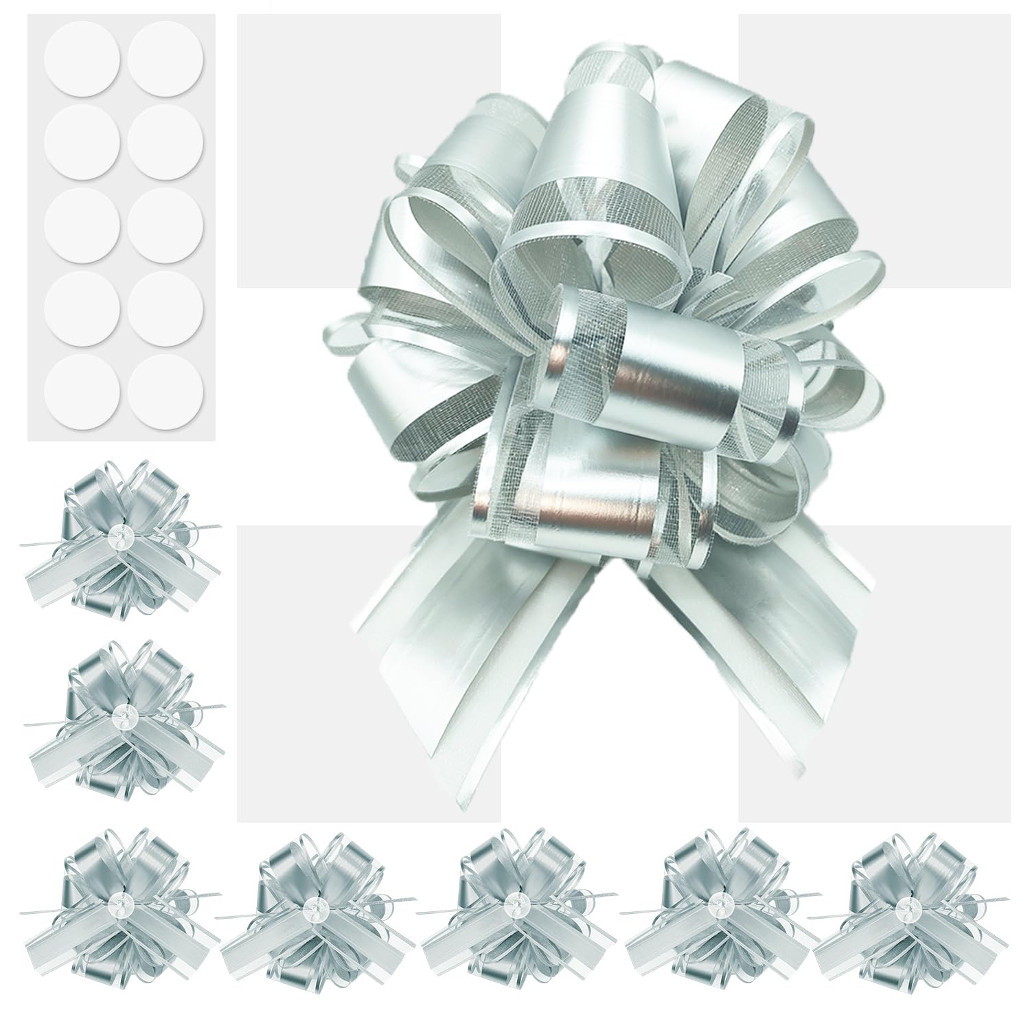 Pull Bows for Gift Wrapping: 8PCS 6 Inch Multiple Colors Large Bow | Waterproof Reusable | Birthday Party Wedding Ribbon Bow | Perfect for Christmas Valentine's Day | Boxes or Flower Decorations