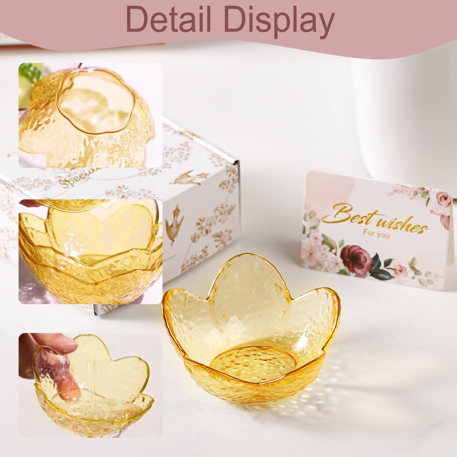 Purple Flower Jewelry Dish Glass Ring Holder Dish Jewelry Tray Cute Vanity Organizer Aesthetic Nightstand Bathroom Room Decor Trinket Dish Mothers Day Friendship Christmas Birthday Gifts for Women
