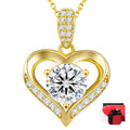 KRKC Moissanite Heart Necklace for Women, 1-3 Carat Lab Created Diamond Pendant, 14K/White Golden Plated S925 Sterling Silver Chains, Valentines Day Christmas Birthday Gifts for Her Wife Anniversary