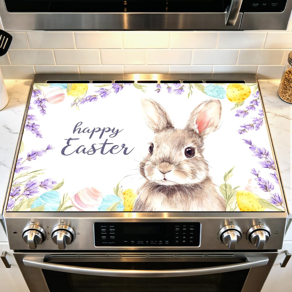 Stove Mat 28.35 x 20.47 Inch Christmas Fireplace and Tree Design Cozy Living Room Holiday Scene Decorative Kitchen Countertop Cover Reusable Flexible Mat for Gas Range Electric Stove Home Winter Décor