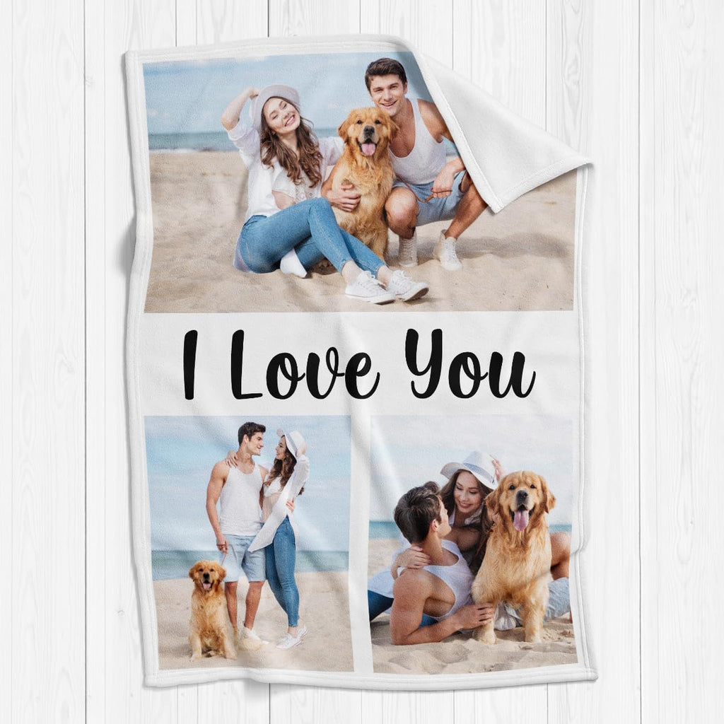 inkArts Custom Blanket Throws with Photos Text Personalized with Picture Customizable, Customize for Mom, Dad, Couple, Girlfriend, Boyfriend, Husband & Wife