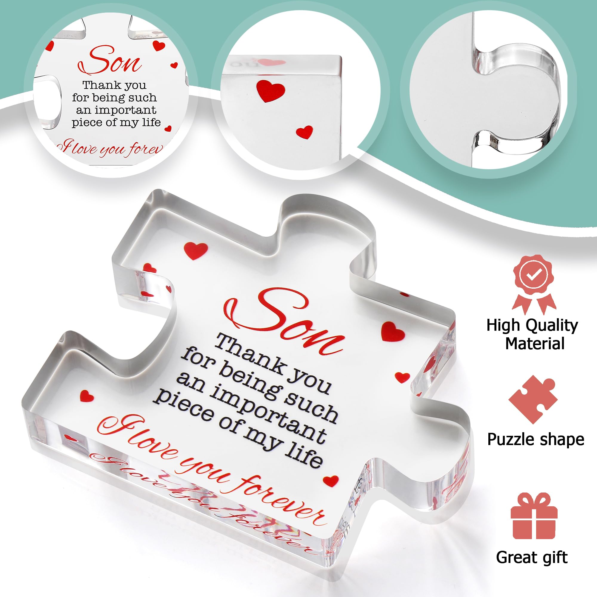 Engraved Acrylic Block Puzzle - Sentimental Gift for Her - Valentine's Day & Fiance Birthday Gift