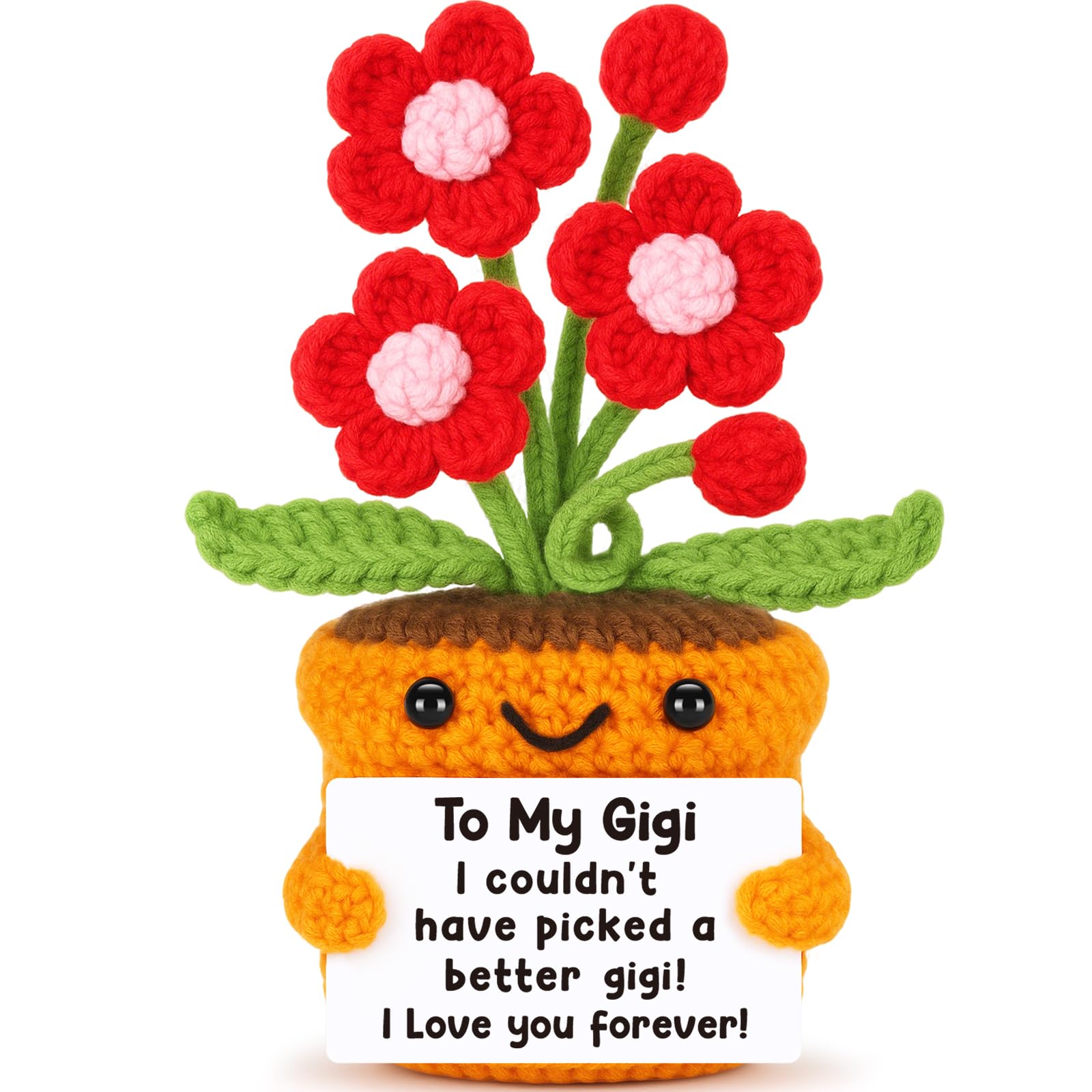 Agantree art Grandma Gifts for Grandma Birthday from Granddaughter Grandson – I Love You Crochet Flower Decor Grandparents Day Christmas for Great Grandma Gigi Nana