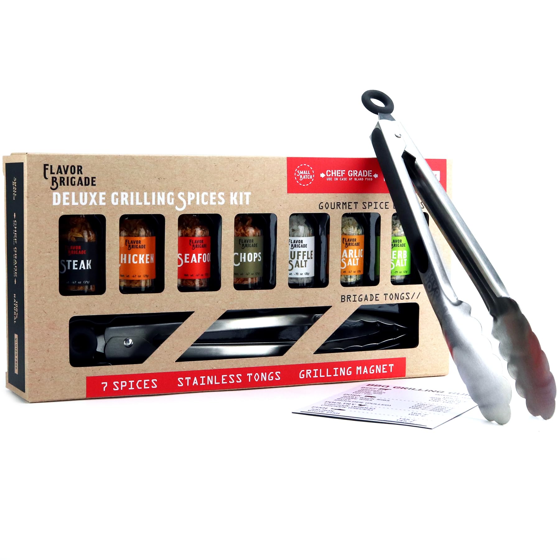 Ultimate Grilling Gift for Men - BBQ Accessories - Gourmet Spice Blends & Seasonings, Tongs, BBQ Magnet, Meat Rubs, Unique Gift for Guys, Dad, Son, Brother, Father in Law, Cooking Chefs, 17 Piece Set