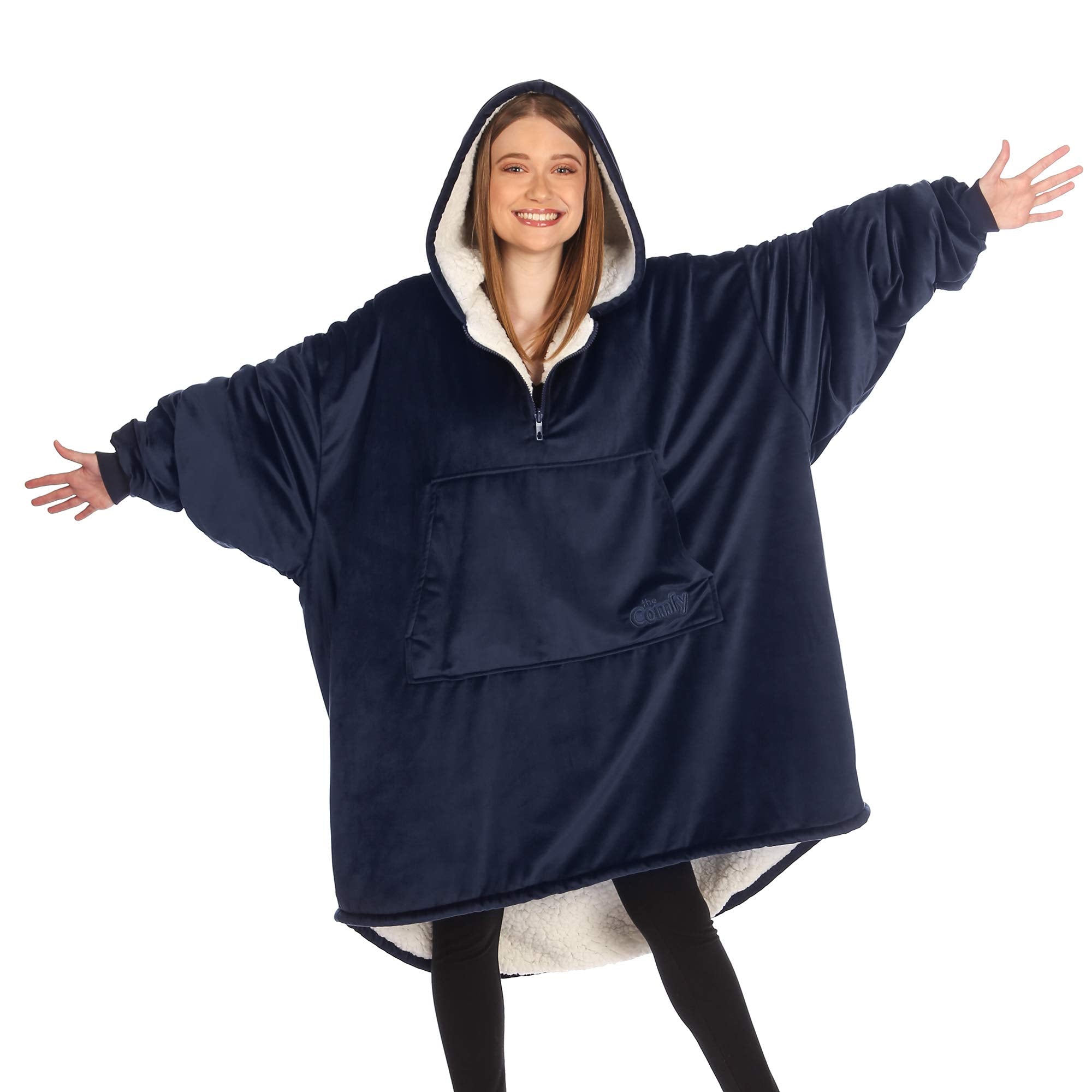 THE COMFY Original | From Shark Tank | Patented | Oversized Sherpa Wearable Blanket Hoodie| Gift for Women & Men | One Size