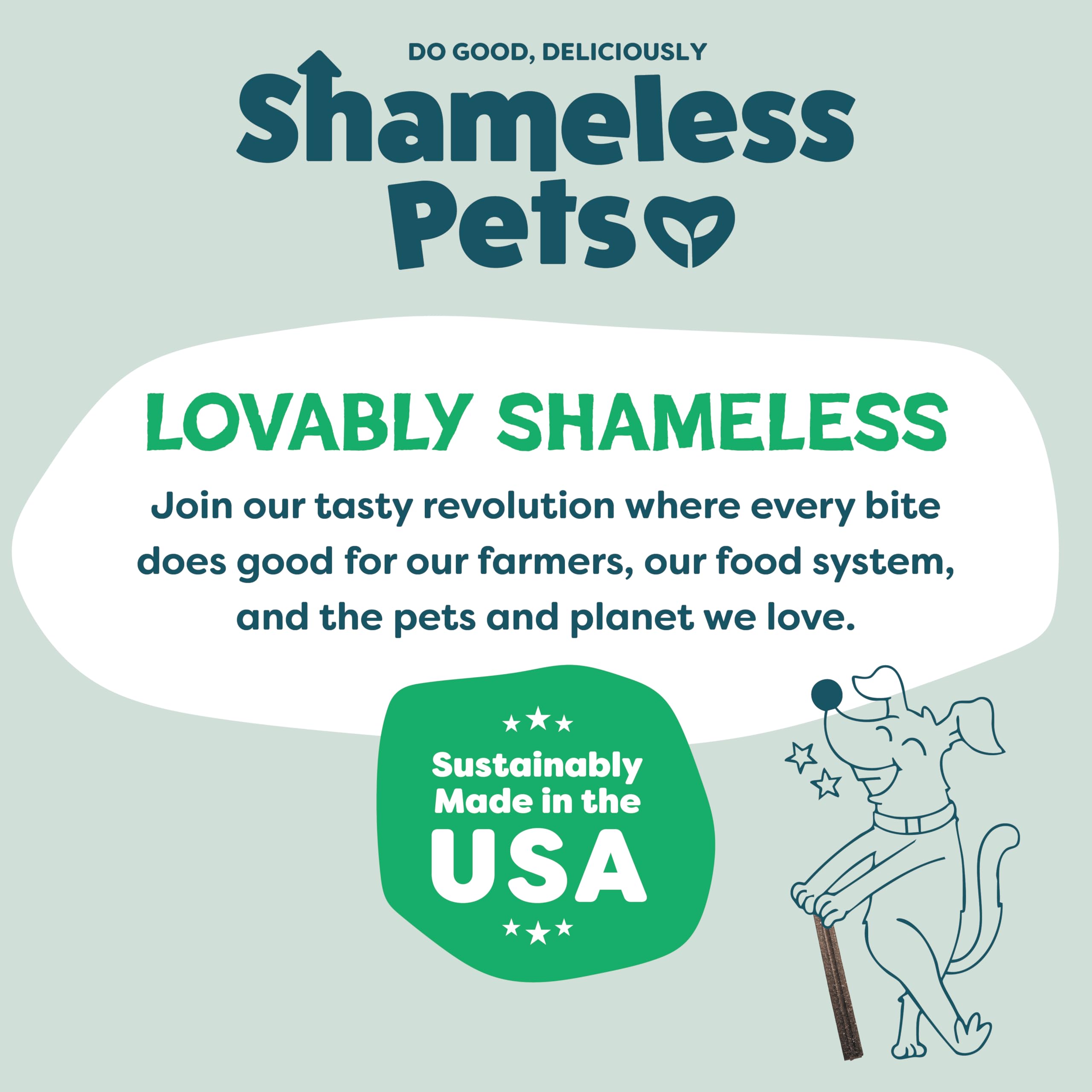 Shameless Pets Blueberry & Mint Dental Chews for Dogs, 8 Chews - Natural Dog Teeth Cleaning Treats with Fresh Breath Benefits | Grain-Free Dental Sticks for Small, Medium & Large Dogs