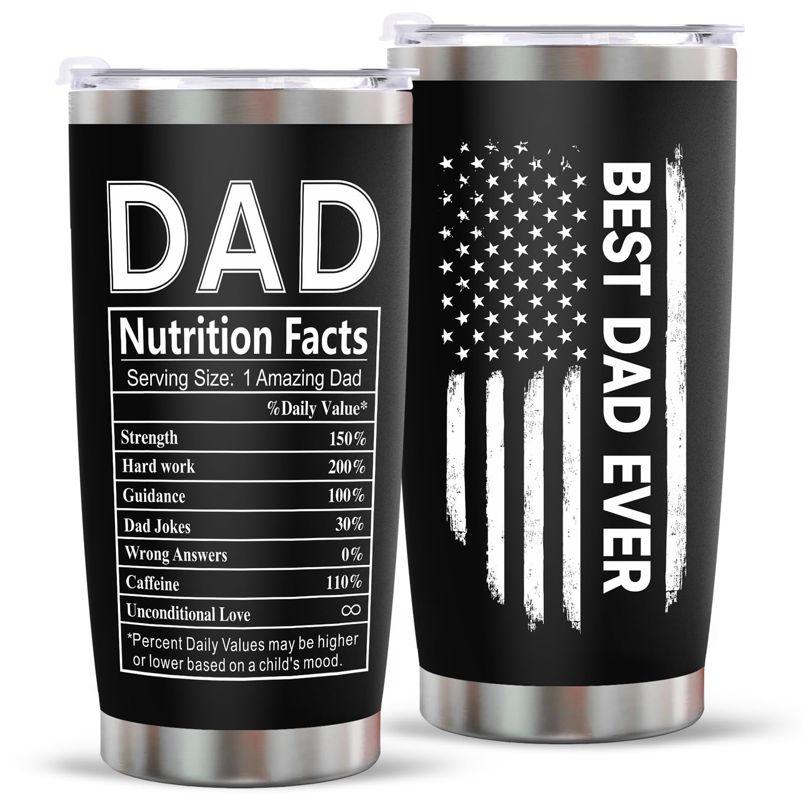 Erpotyl Fathers Day Dad Gifts for Men- 20Oz Stainless Steel Tumbler Indoor Outdoor Work Essentials Leakproof Camping Gym Office Cup with Lid and Straw Birthday Gifts for Him Stepdad Husband Dad Uncle
