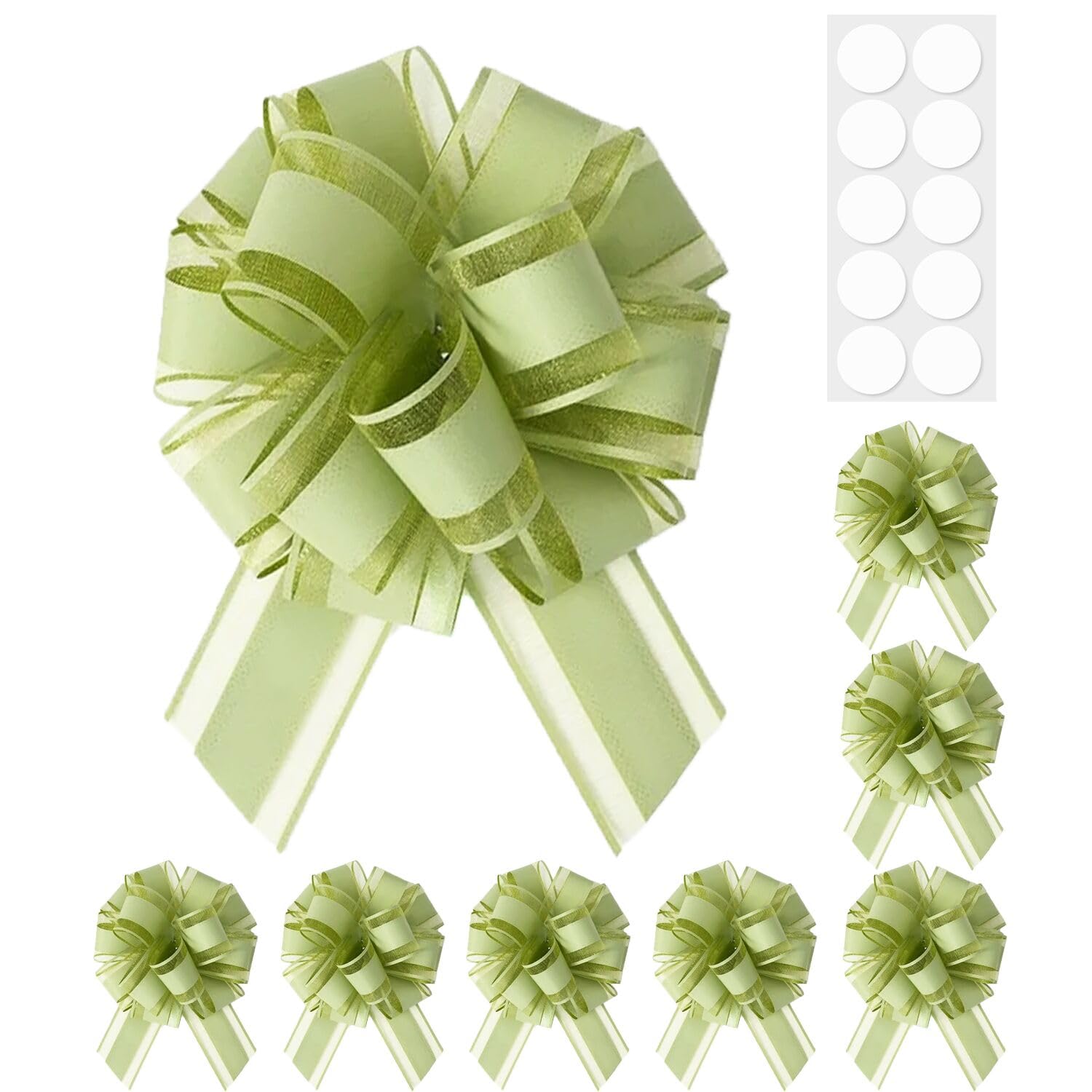 Pull Bows for Gift Wrapping: 8PCS 6 Inch Multiple Colors Large Bow | Waterproof Reusable | Birthday Party Wedding Ribbon Bow | Perfect for Christmas Valentine's Day | Boxes or Flower Decorations