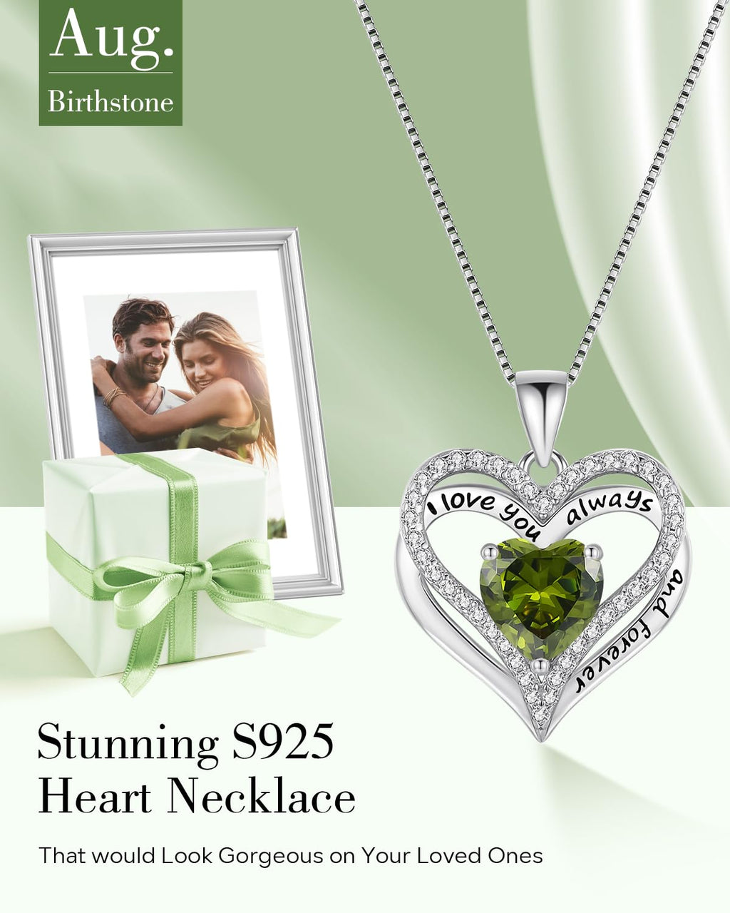 S925 Sterling Silver Necklace for Women, Wife Jewelry Rose Gold, Mom Birthday Valentines Mothers Day Gifts, Girlfriend Necklaces, Daughter Heart Jewel, Anniversary for Her