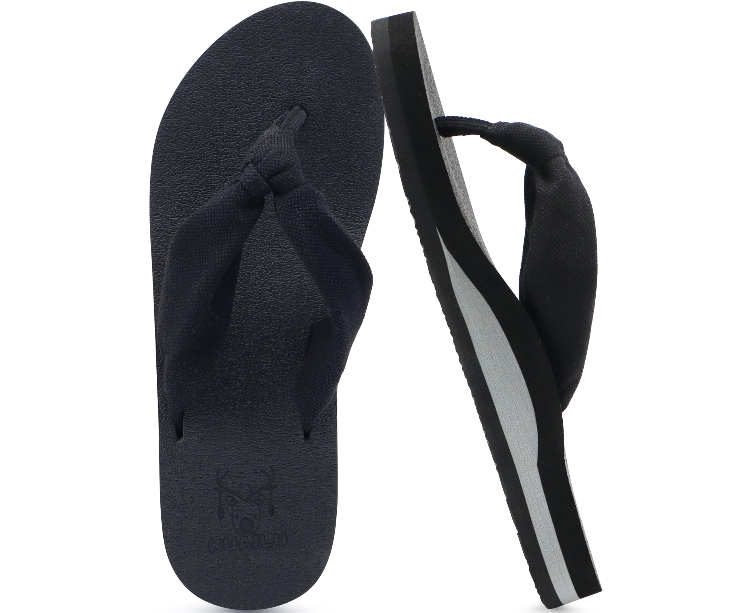 KuaiLu Flip Flops for Women with Arch Support Yoga Mat Comfortable Summer Beach Walking Thong Cushion Sandals Slip On Indoor Outdoor