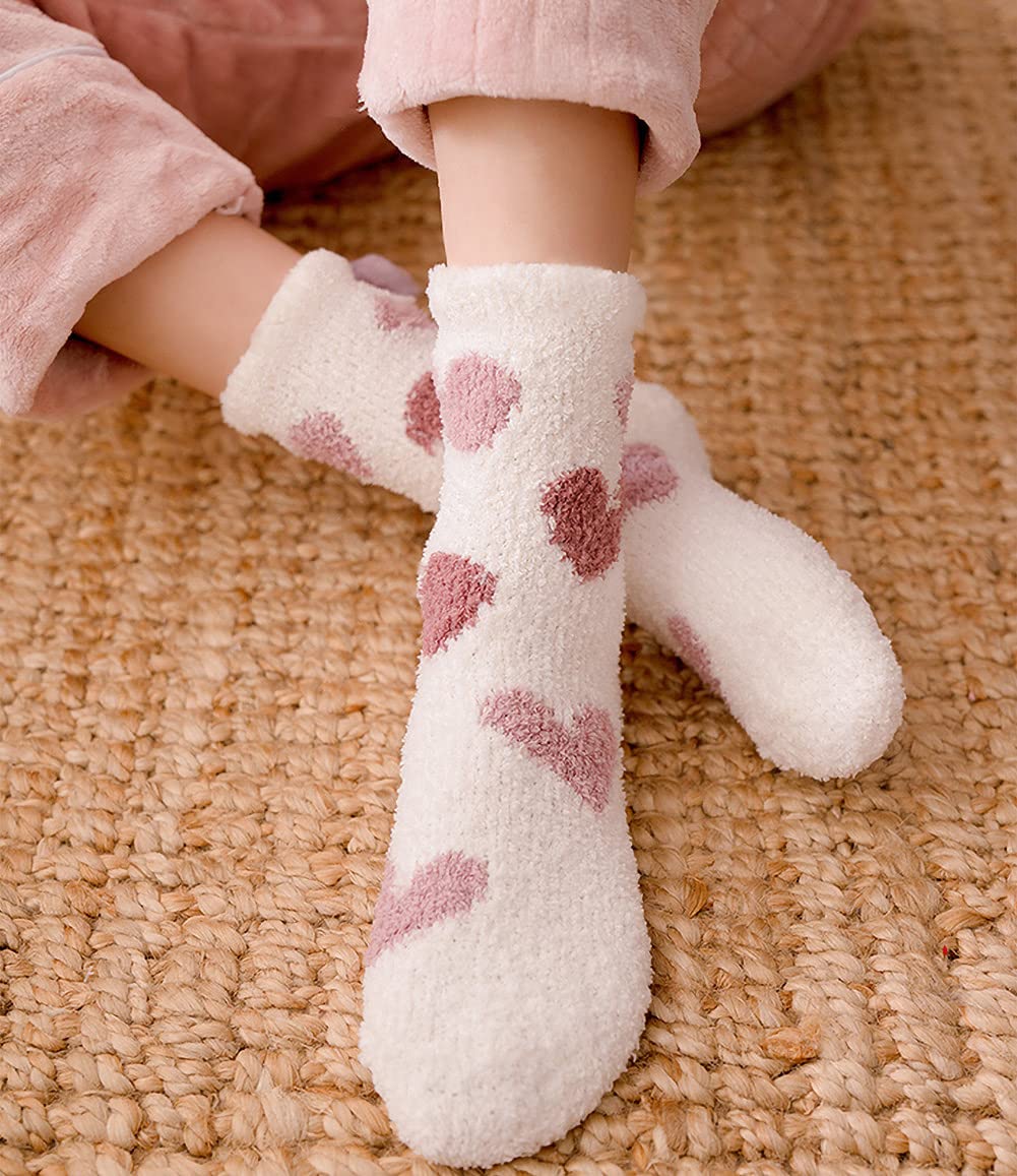Plush Fuzzy Socks for Women Fluffy Cozy Slipper Socks Fall Thanksgiving Birthday Gifts for Her