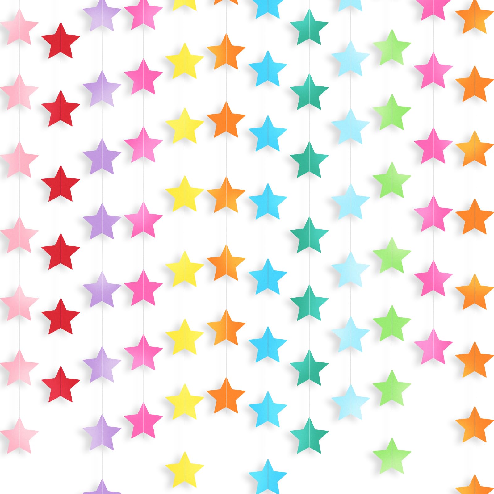 Patelai Glitter Star Garland Banner 2026 Graduation Decor 130 Feet Star Hanging Banner Twinkle Backdrop for Party Birthday Classroom Wedding Supplies(Gold)