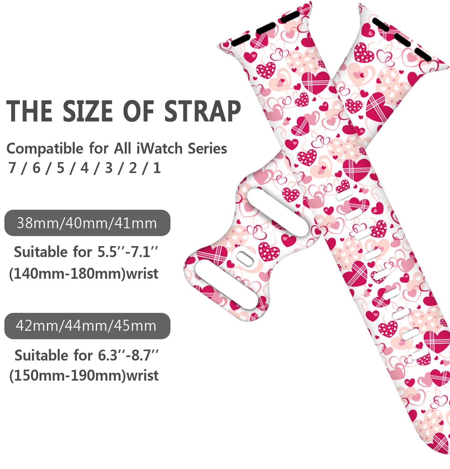 Holiday Watch Bands Compatible Watch 38mm 40mm 41mm 42mm for Women Men, Adjustable Soft Silicone Replacement Smartwatch Wristband for SE Series 8/7/6/5/4/3/2/1