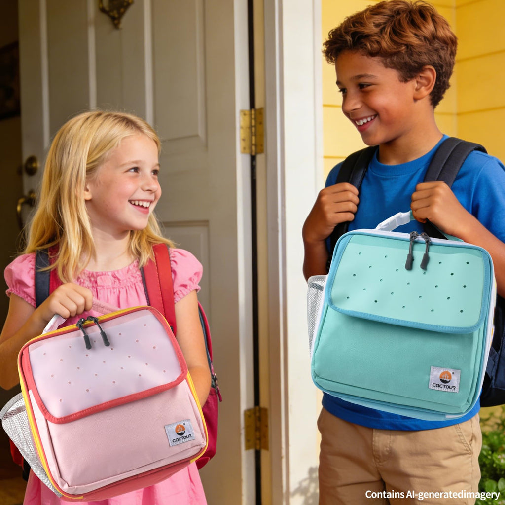 CaCTOUR Lunch Box Kids,Premium Insulated Lunchbox for Girls Boys,Soft Mini Cooler Bag Back to School Thermal Reusable Lunch Bag for Work School Picnic (Blue)