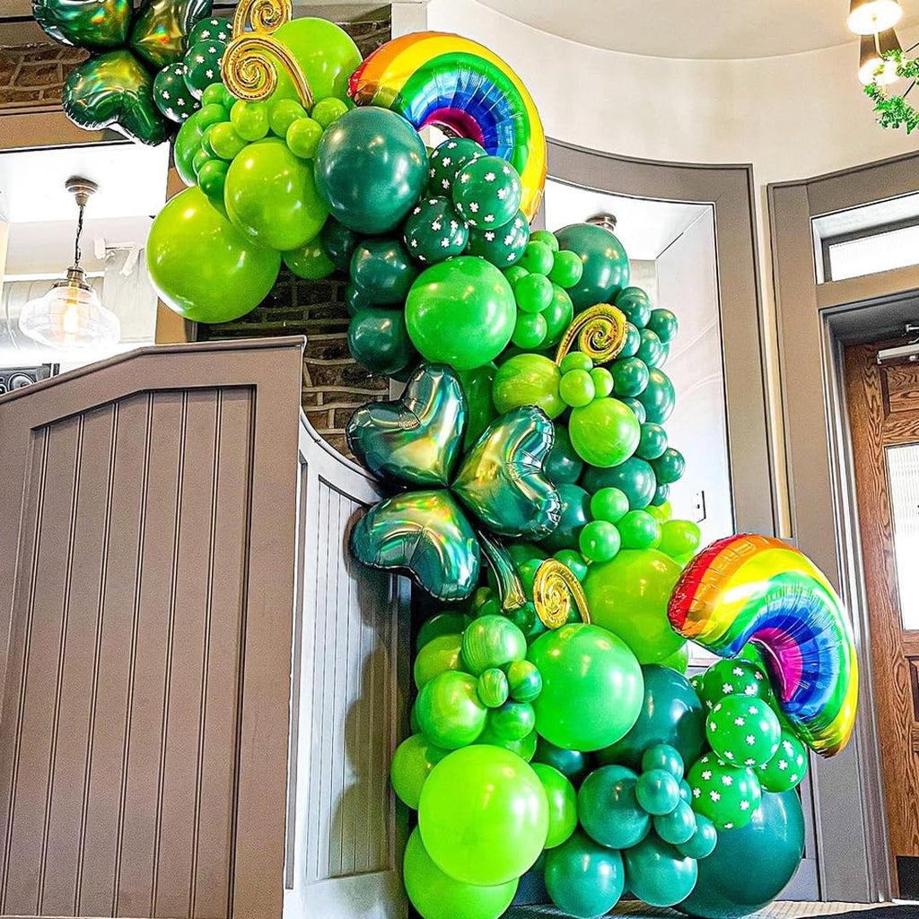 Green Balloons Dark Green Balloon Set, 50 Pcs 12 inch Different Shades Emerald Green Lime Green Confetti Latex Balloons For Jungle Safari Party Supplies St. Patrick's Day Decoration