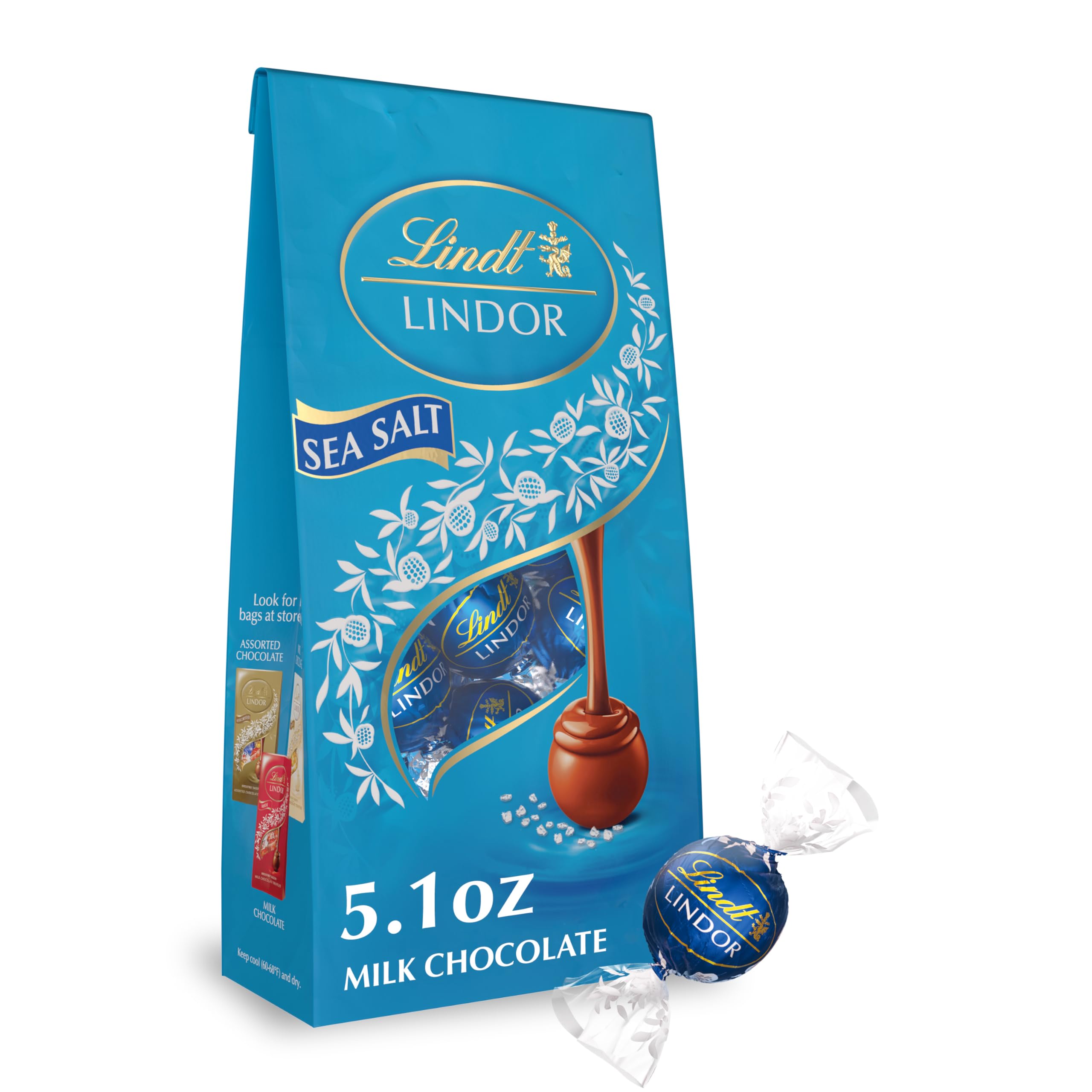 Lindt LINDOR Holiday Snickerdoodle White Chocolate Candy Truffles with Smooth, Melting Truffle Center, 8.5 oz. Bag