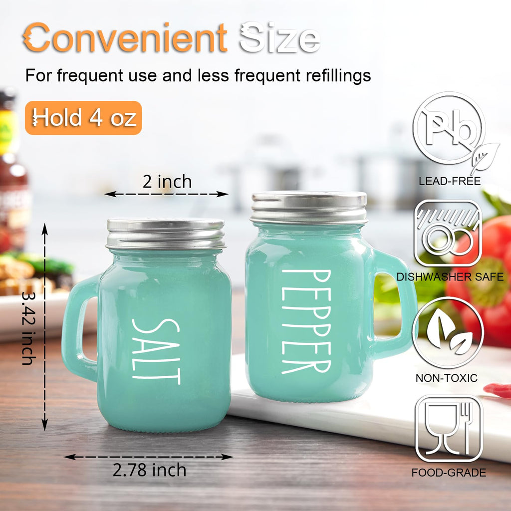 Red Salt and Pepper Shakers Set, ZOSUJO 4 oz Cute Modern Glass Christmas Red Shaker Sets with Stainless Steel Lids, Red Kitchen Decor and Accessories for Home Restaurants Weddings