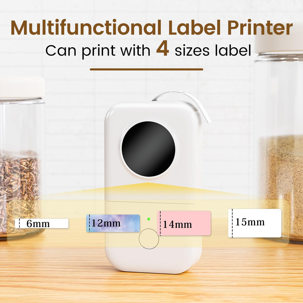 Phomemo Label Maker, D30 Portable Bluetooth Label Maker Machine with Tape, Small Mini Label Printer, Multiple Templates Fonts Icon Labeler for Home, School, Office