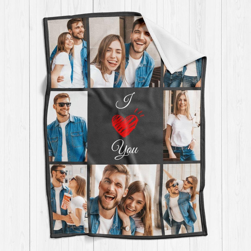 inkArts Custom Blanket Throws with Photos Text Personalized with Picture Customizable, Customize for Mom, Dad, Couple, Girlfriend, Boyfriend, Husband & Wife