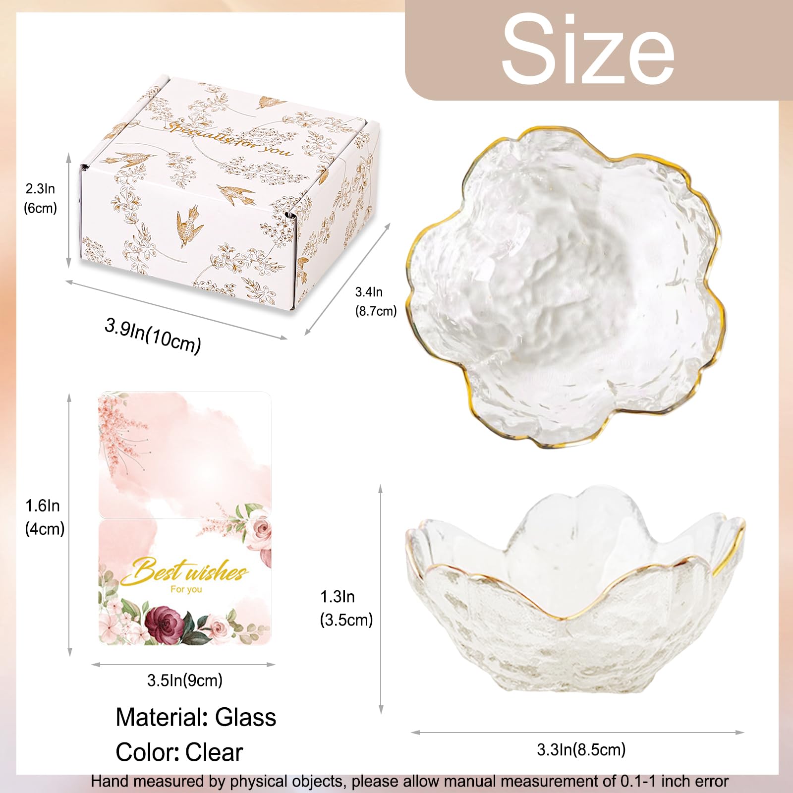 Purple Flower Jewelry Dish Glass Ring Holder Dish Jewelry Tray Cute Vanity Organizer Aesthetic Nightstand Bathroom Room Decor Trinket Dish Mothers Day Friendship Christmas Birthday Gifts for Women