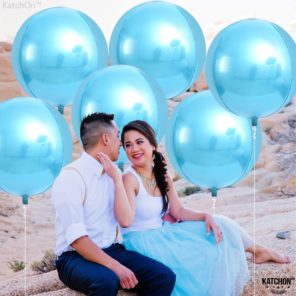 KatchOn, Big Silver Disco Ball Balloons - 22 Inch, Pack of 6 | Disco Party Decorations, 4D Sphere Disco Balloons for 70s Theme Party Decor, Bachelorette Party Decorations | Graduation Decorations 2026