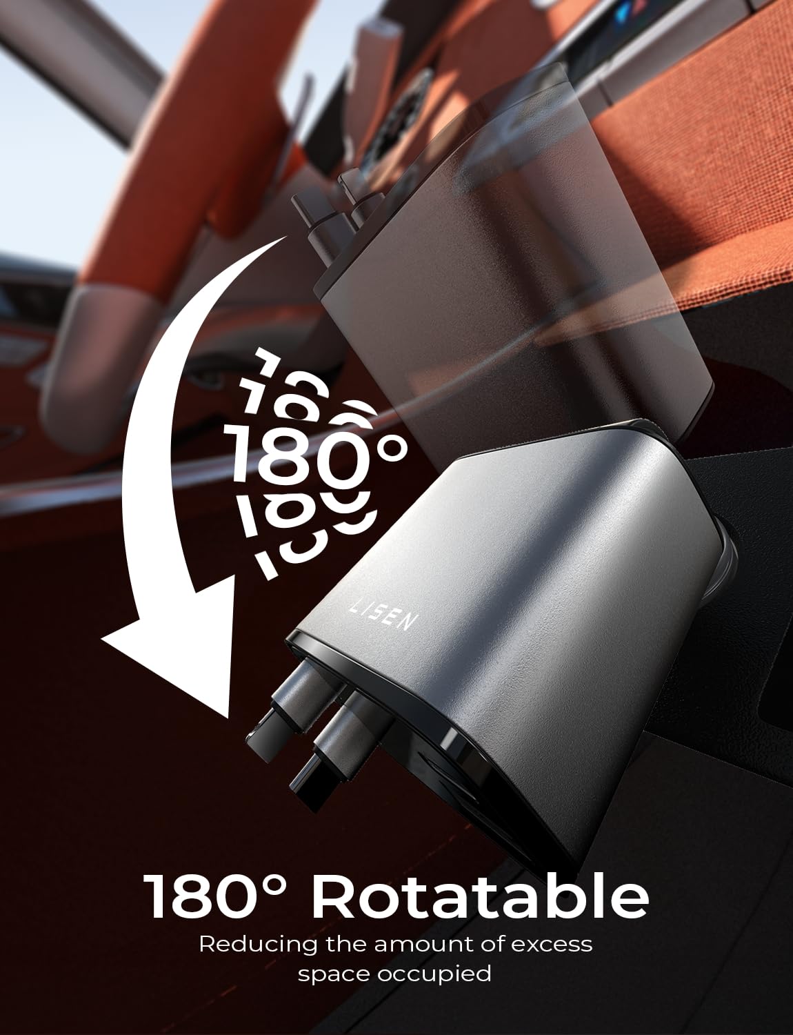 LISEN Retractable Car Charger, 84W Car Charger USB C Fast Charger Adapter for iPhone, Car Accessories for Men Women, Gifts for Fathers Day for Men Dad Husband, for iPhone 17 16 15 14 13 12 11 Samsung