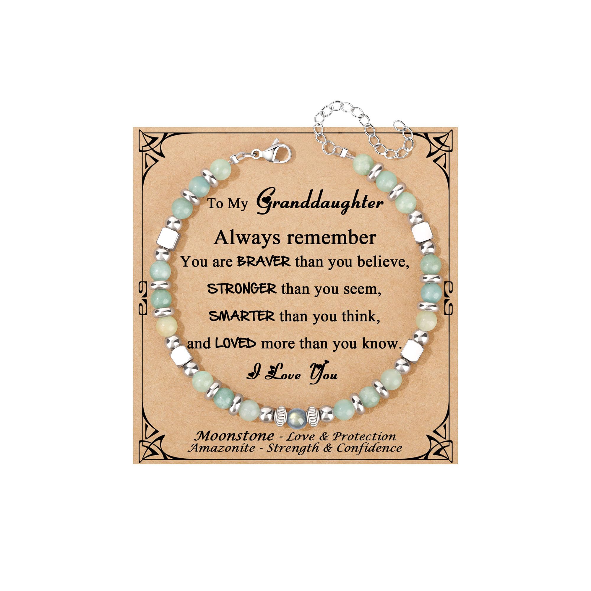 JoycuFF 𝗚𝗶𝗳𝘁𝘀 𝗳𝗼𝗿 𝗪𝗼𝗺𝗲𝗻 𝗠𝗼𝗼𝗻𝘀𝘁𝗼𝗻𝗲 𝗕𝗿𝗮𝗰𝗲𝗹𝗲𝘁 Amazonite Colorful Imperial Jasper Stainless Steel Beads Bracelets, Graduation Christmas Valentines Mothers Day Birthday Gifts