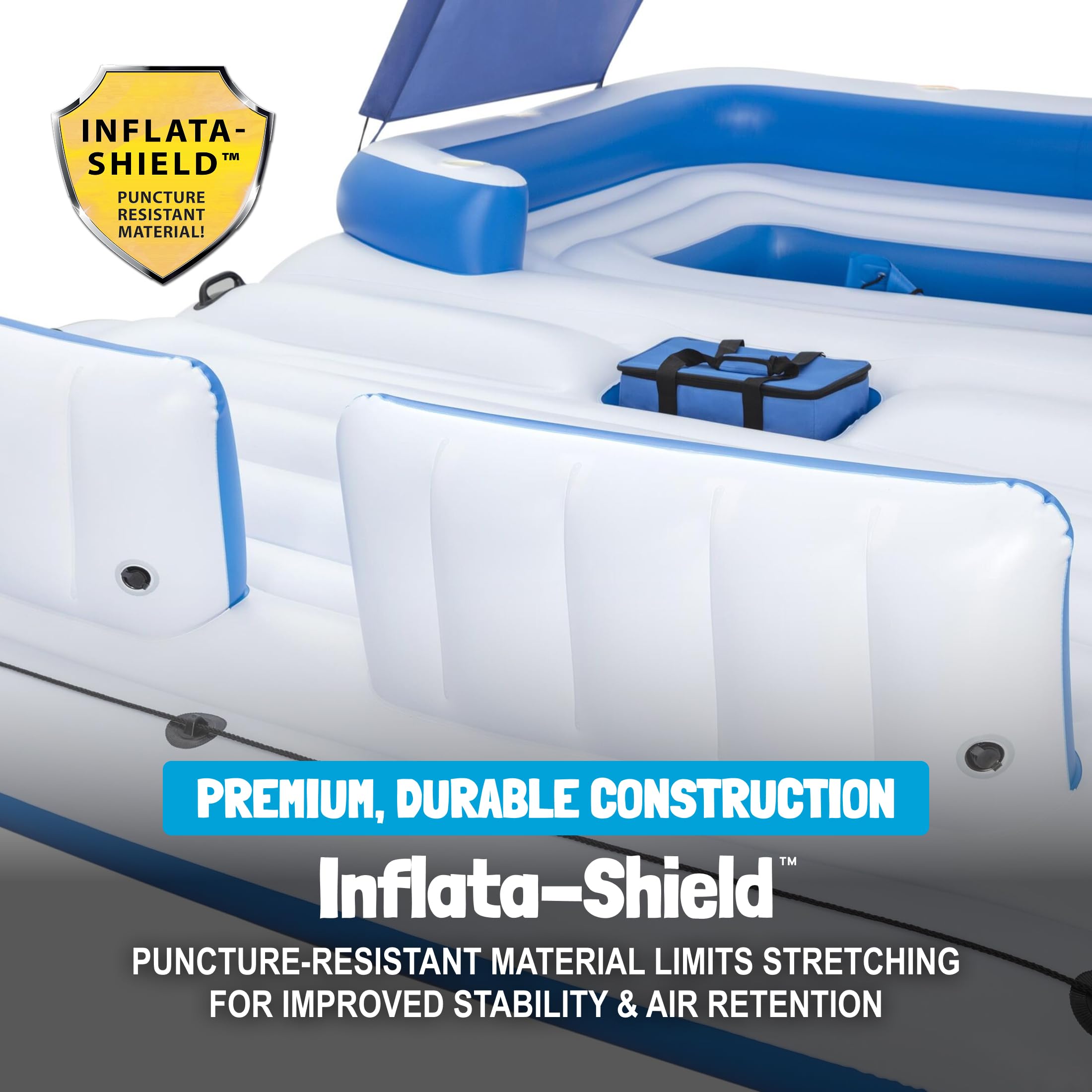Bestway CoolerZ Tropical Breeze Party Island, Large 6 Person Adult Inflatable Lounger Lake Float