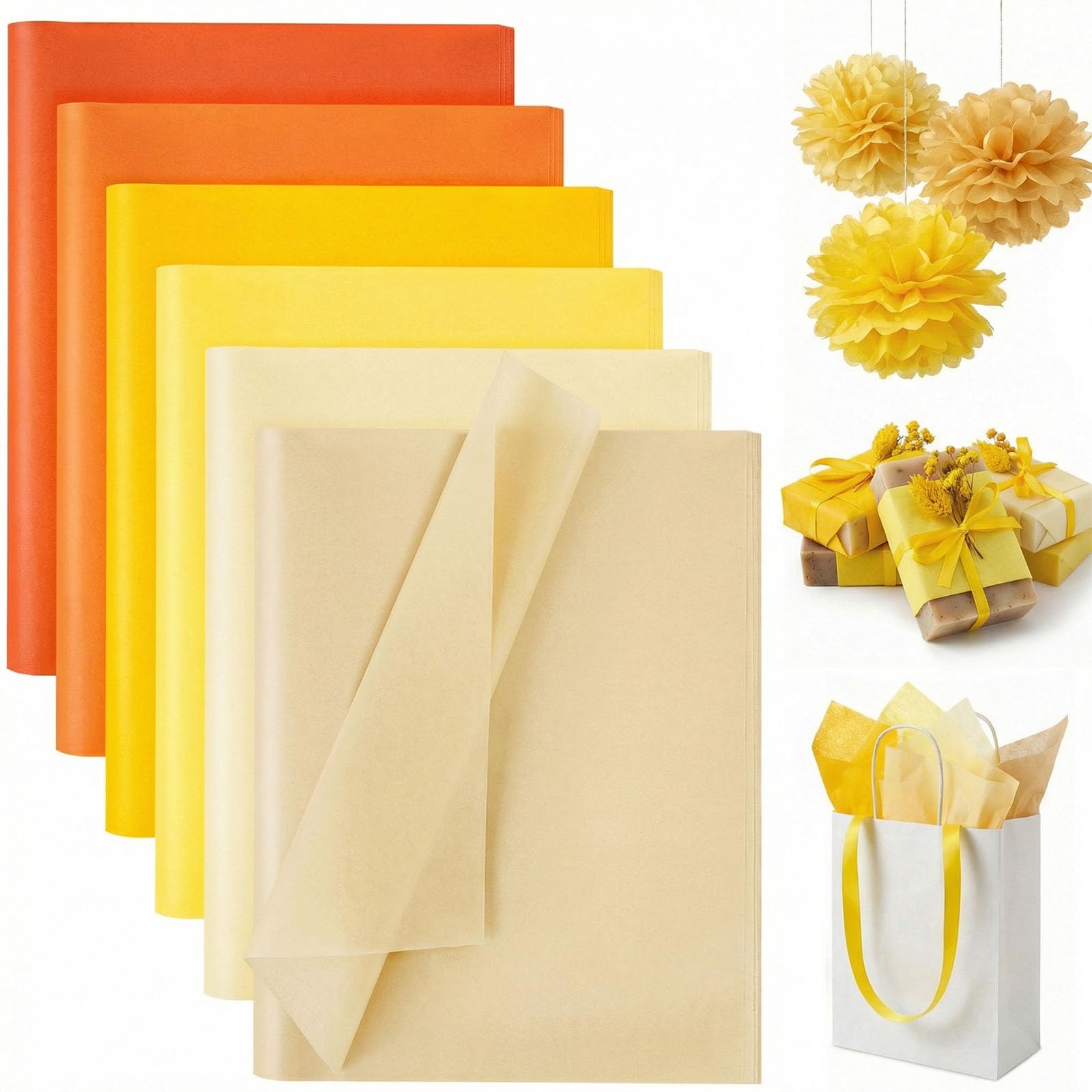 Shindel 330 Sheets Tissue Paper Bulk, 14x10 Inch Colored Wrapping Tissue Paper for Gift Bags DIY Crafts Birthday Wedding Holidays Decor 20 Colors