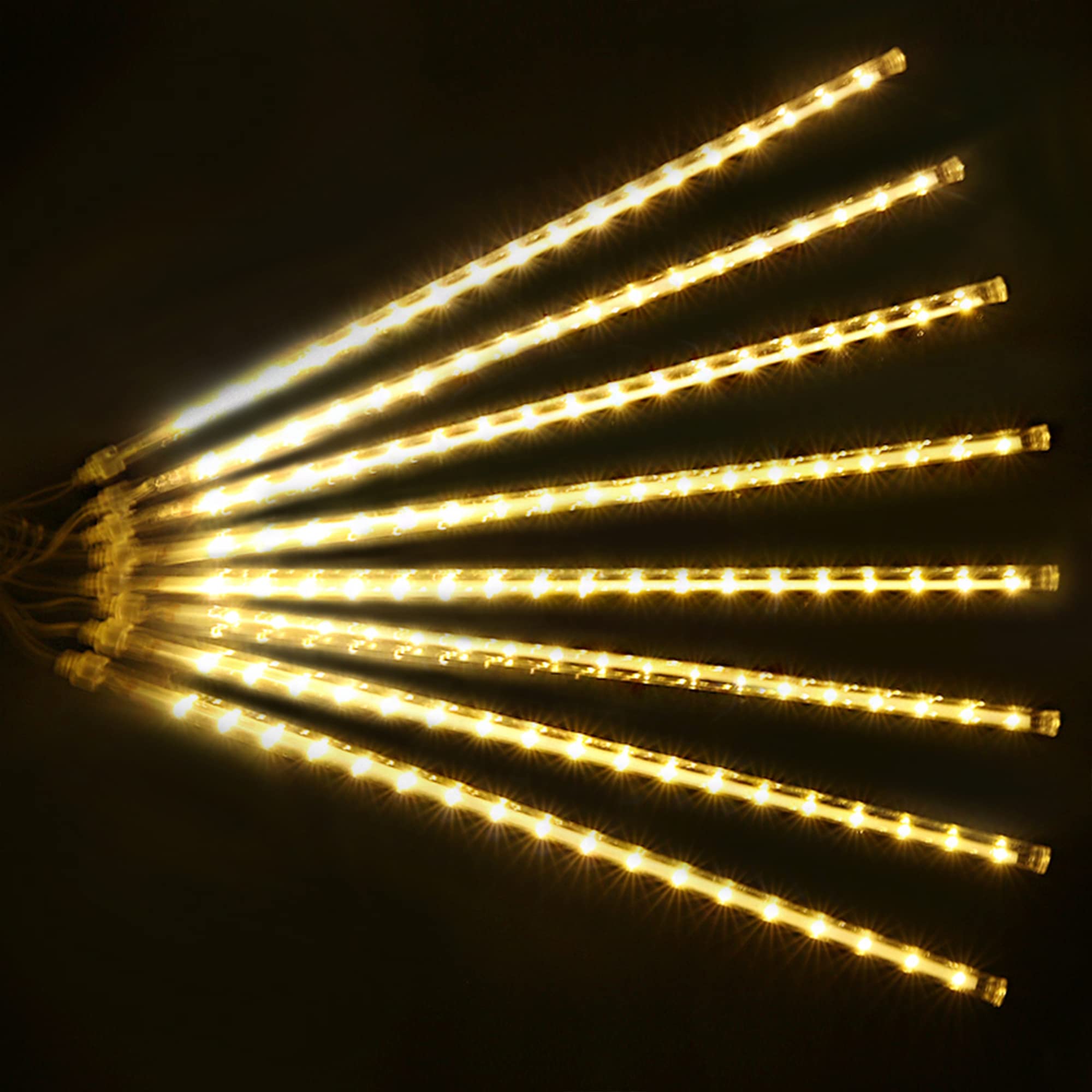 Meteor Outdoor Icicle Lights - 12 Inch, 288 LED, Snow Falling, Connectable, Red & Green, Xmas Wedding Party Tree Decor
