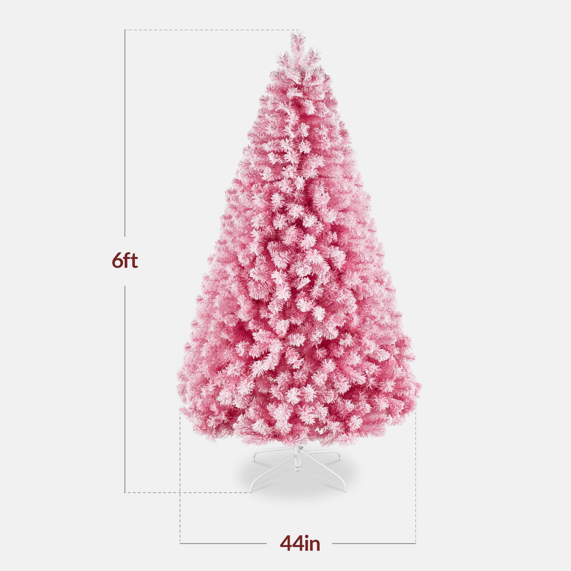 Best Choice Products Artificial Flocked Christmas Tree, 6ft Premium Unlit Pine Holiday Décor w/Full Branches, Metal Stand - Green