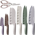 Astercook Knife Set, 13 Pieces Kitchen Knives Set with Healthy Anti-Rust Coating, Dishwasher Safe, Stainless Steel Chef Knife Sets with 6 Blade Guards, Fathers Day Gift for Men