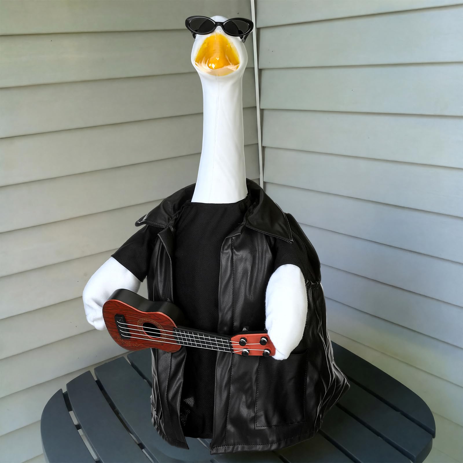 Suzile Fall Maple Porch Goose Outfit Autumn Goose Clothes for 23 Inch Cement or Plastic Geese Costume for Yard Lawn Outdoor Garden Patio Concrete Duck Statue Dress Thanksgiving Party Holiday Decor