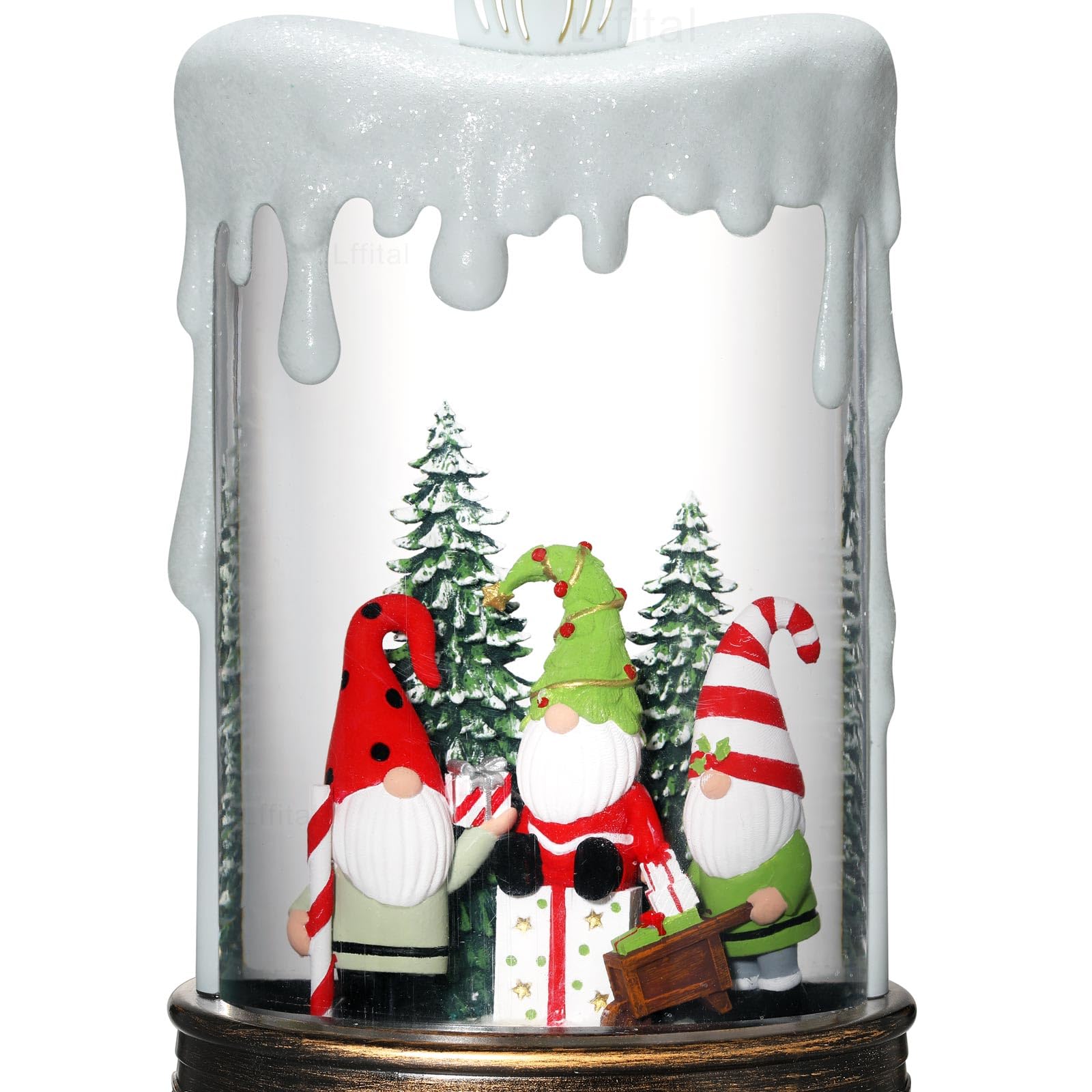 Snowman Christmas Snow Globe Lantern, Lighted Christmas Decorations for Home Candle Shaped Snow Lantern with Music Timer Glittering, Home Decor Festival Gife, USB & Battery Operated