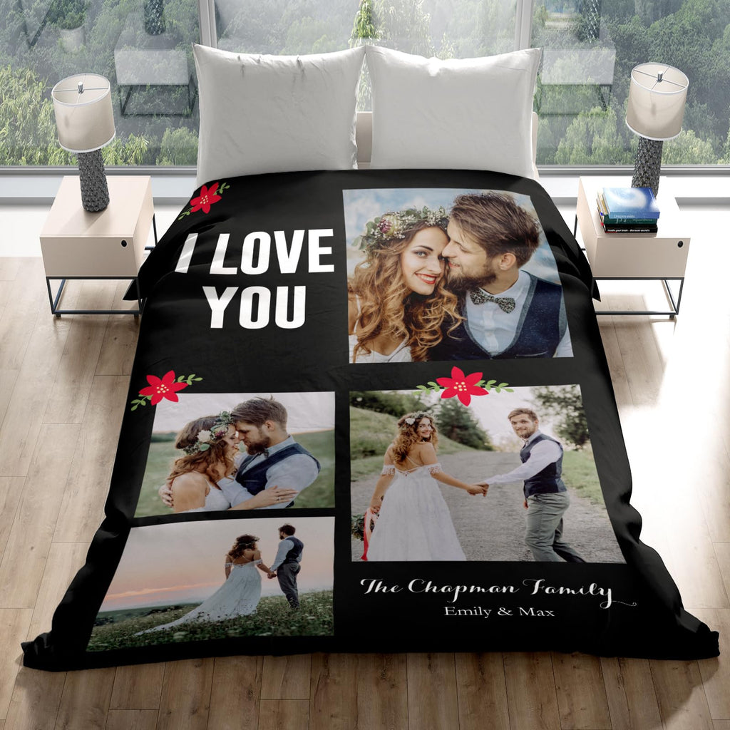 inkArts Custom Blanket Throws with Photos Text Personalized with Picture Customizable, Customize for Mom, Dad, Couple, Girlfriend, Boyfriend, Husband & Wife