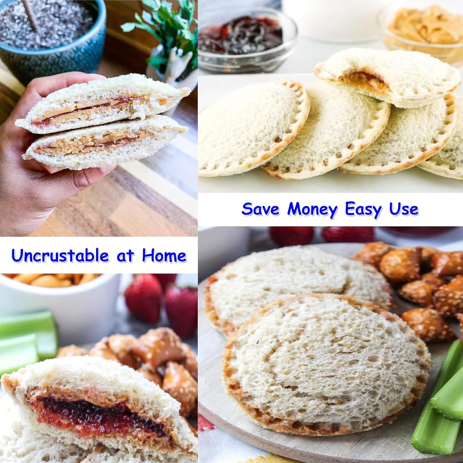 Uncrustable Sandwich Maker, Circle Shape 3.7 Inch Sandwich Cutter and Sealer for Kids Breakfast and Lunchboxes, Green