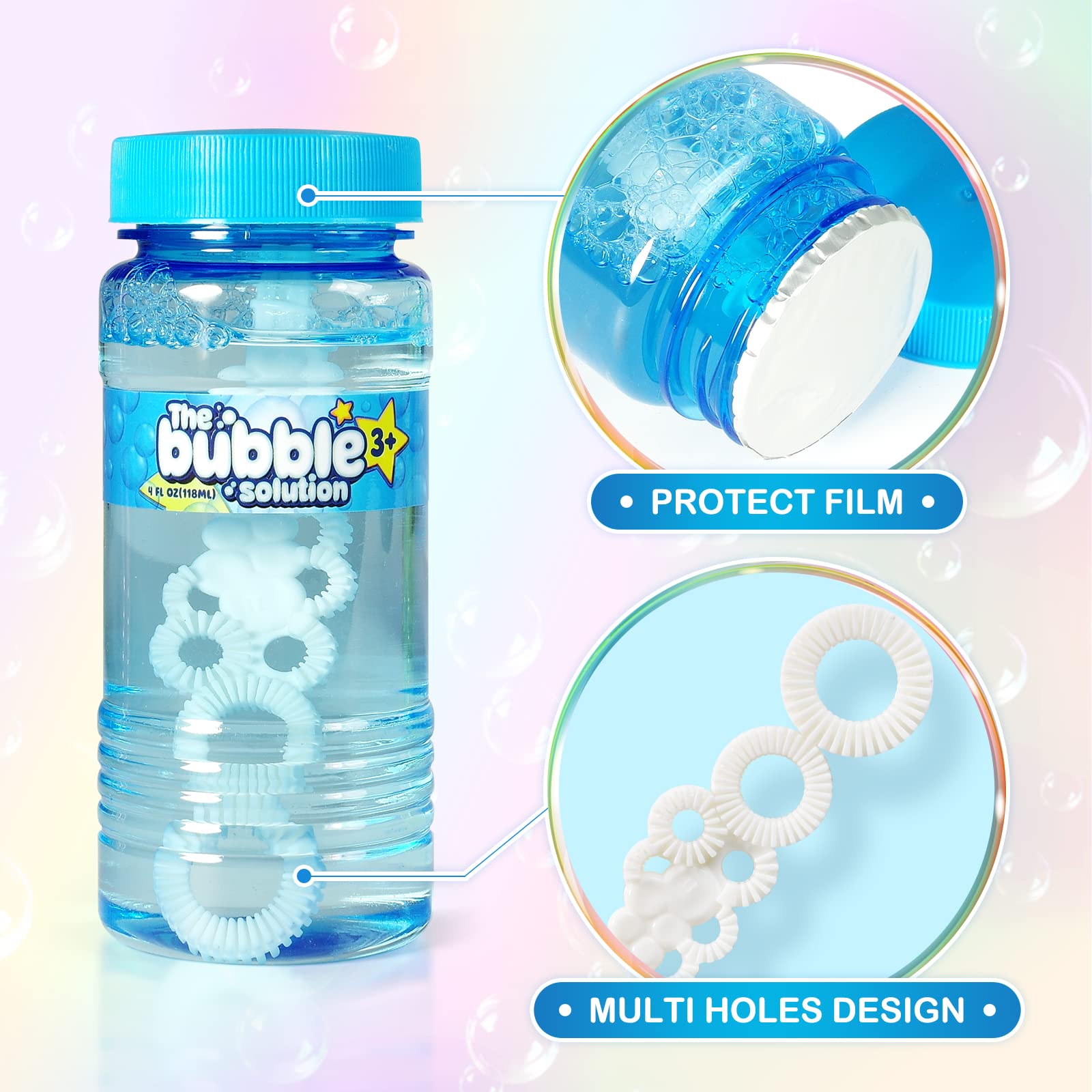 48 Pcs Bubble Bottles with Wand,Bubbles Party Favors for Kids,Summer Toys, Blow Bubbles Solution Novelty Toy, Party Favors, Birthday Party Supplies, Outdoor & Indoor Activity,4oz,6 Colors