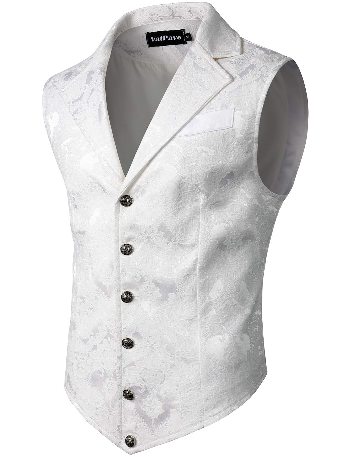 VATPAVE Mens Victorian Suit Vest Steampunk Gothic Waistcoat