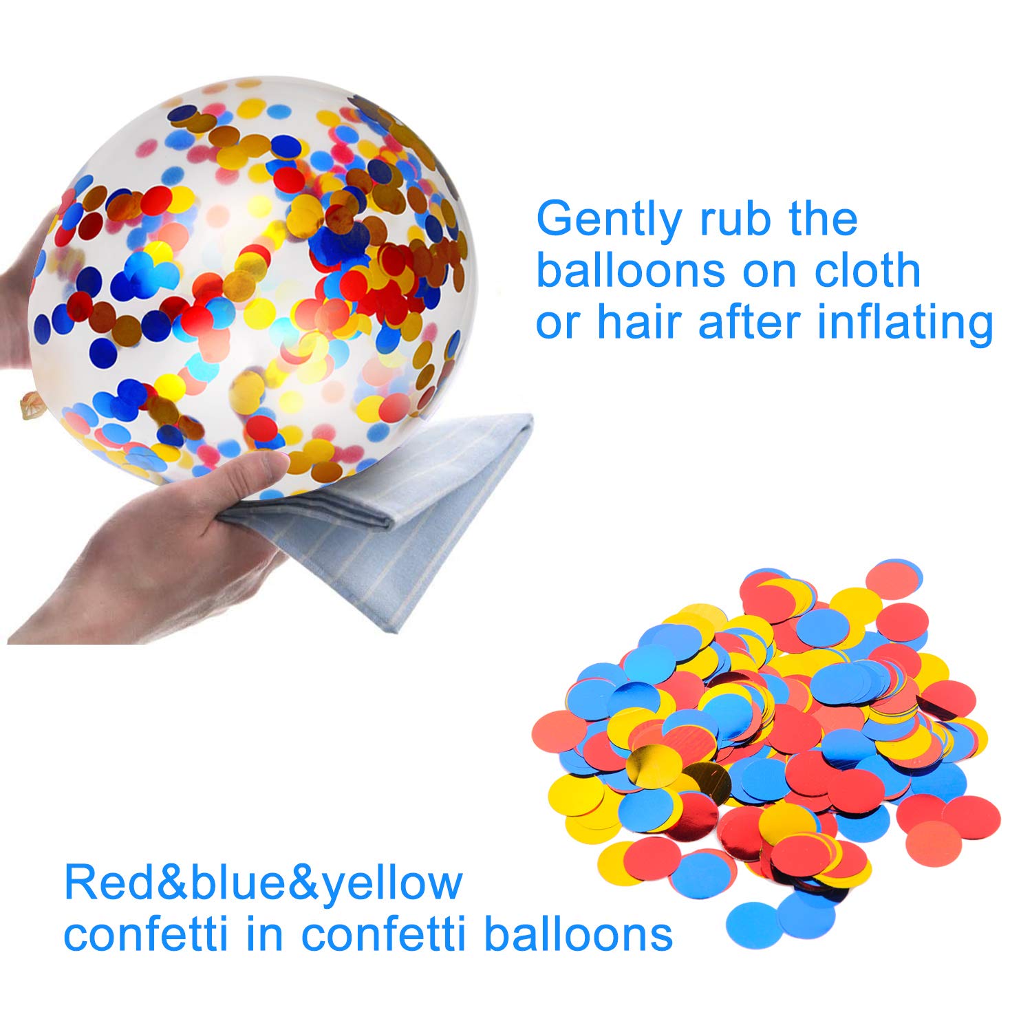 JOYYPOP 80 PCS Red White and Blue Balloons 12 Inch Patriotic Balloons with Confetti Balloons for 4th of July Decorations Independence Day 250 Anniversary Birthday Party Supplies