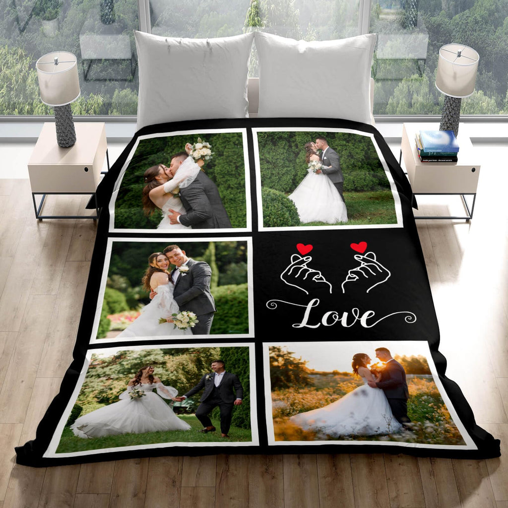 inkArts Custom Blanket Throws with Photos Text Personalized with Picture Customizable, Customize for Mom, Dad, Couple, Girlfriend, Boyfriend, Husband & Wife
