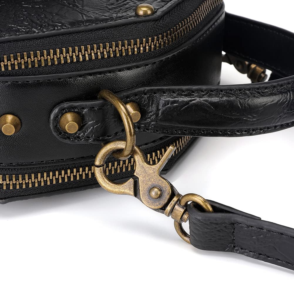 Messenger Bag Leather Retro Briefcase Steampunk Crossbody Shoulder Purse Satchel for Women Lolita Gothic Costume Accessory