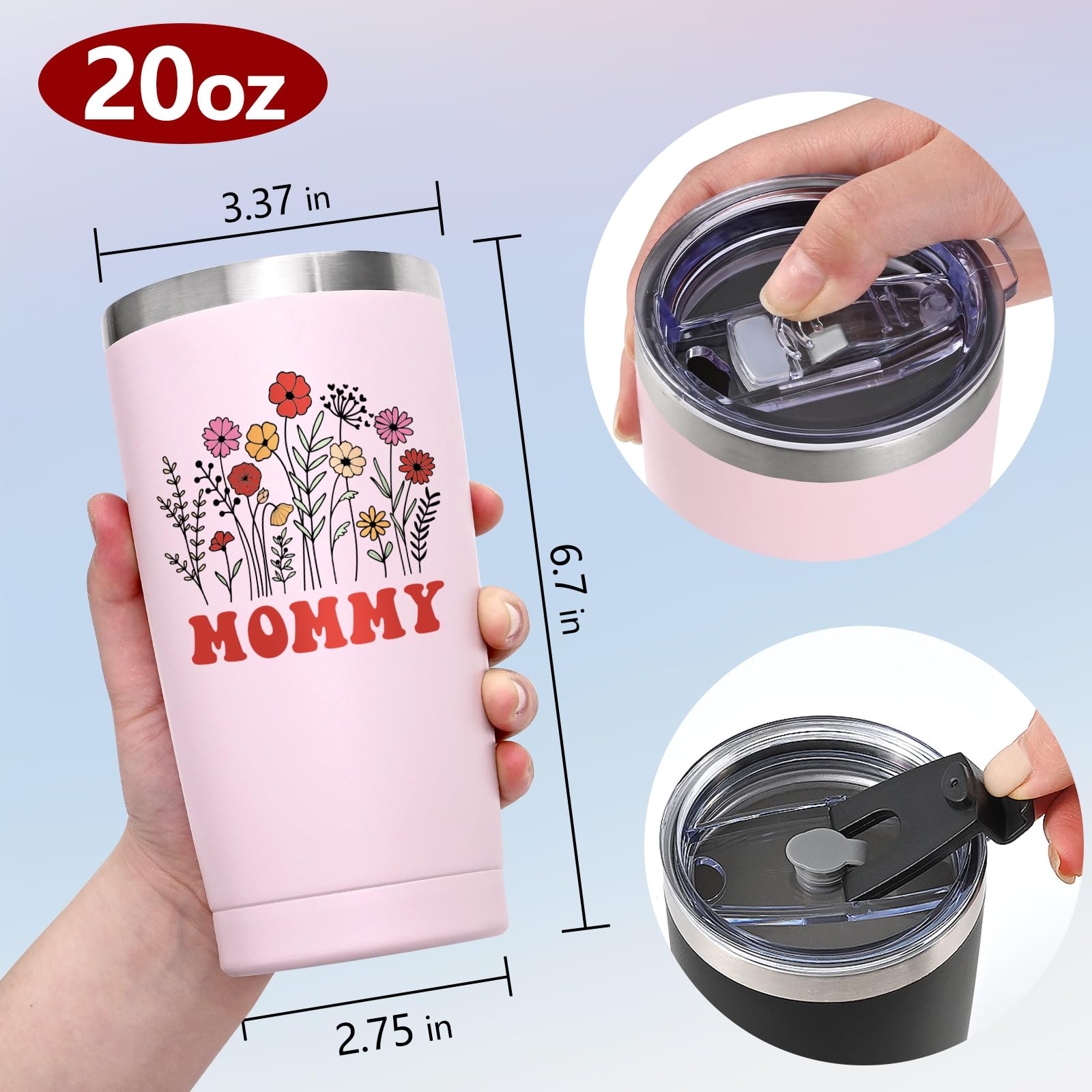 Qtencas Grandma and Grandpa Gifts, Grandparents Christmas Gifts, Grandpa and Grandma insulated Travel Tumbler Set, Gift for Grandparents on Christmas Birthday Anniversary, 20 Oz Black & White